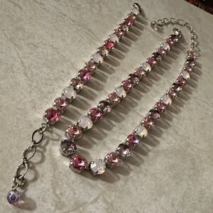 Shades of Pink Crystal Necklace and bracelet set